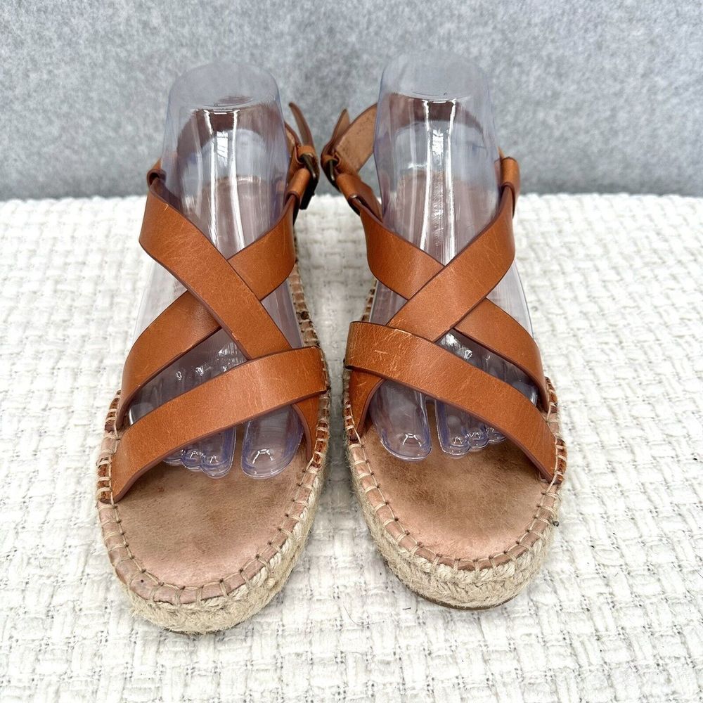 Madewell Tan Leather Espadrille Slingback Sandals - Picture 8 of 8